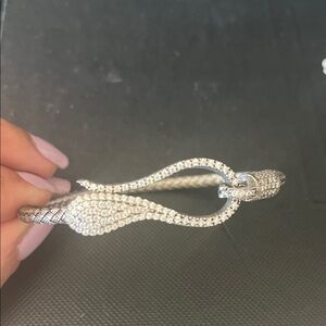 Silver Bracelet with Rhinestones